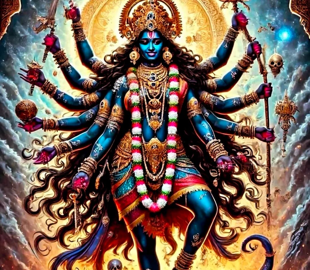 Goddess Kali multi-armed form